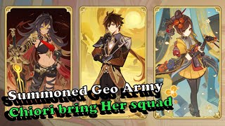 Buff the Geo Summoned with Chiori Zhongli and Dehya deck  TCG Genshin Impact [upl. by Burkhardt]