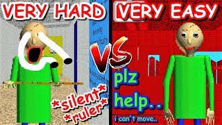 VERY HARD VS VERY EASY BALDIS BASICS [upl. by Ahsilra835]