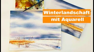 Winterlandschaft Aquarell [upl. by Attiuqihc930]