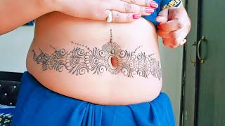 Bridal mehndi designs  Khubsurat mehndi  Belly tattoo design  Navel tattoo design henna Tattoo [upl. by Jere]