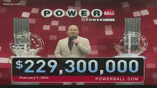 Powerball Numbers February 7 2024  2293 million jackpot [upl. by Hael]