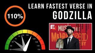 Learn Eminems Fastest Verse In Godzilla Slowed Down  Scrolling Lyrics  GodzillaChallenge [upl. by Teraj]