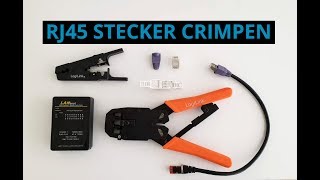 RJ45 Stecker crimpen mit Crimpzange  werkzeuglos  Netzwerkkabel Belegung selber machen [upl. by Naples]