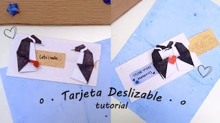 Tutorial Tarjeta Deslizable 💌  Manualidades para REGALAR [upl. by Fen546]