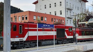 SLBLok Vs 82 BR 2096 Pinzgauer Lokalbahn und ÖBBCityShuttles im Bahnhof Zell am See [upl. by Nithsa]