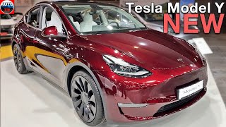 All NEW Tesla Model Y Performance 2024  Visual REVIEW exterior amp interior Midnight Cherry Red [upl. by Dupuy]