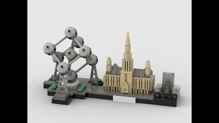 Brussels Skyline  Brick Speed Build  Architecture MOC with Lego [upl. by Oinotnaesoj]