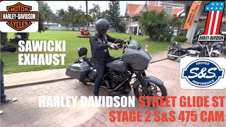 Street Glide ST Stage 2 Sawicki Speed Exhaust sound AHD2022 [upl. by Aneris]