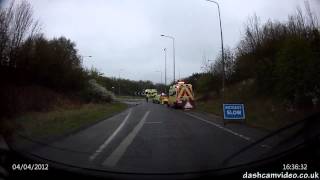 Tonys Dashcam  Flooding at a roundabout off the A11 Norwich 184 [upl. by Alehc]