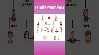 English vocabulary family members family tree shortvideo [upl. by Weinert20]