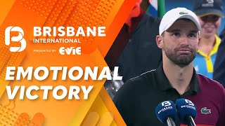 Dimitrov holds back tears after droughtbreaking title win  Brisbane International  WWOS [upl. by Annael]