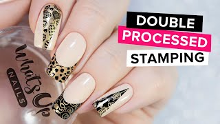 Double Processed Stamping Nail Art Tutorial [upl. by Nahtahoj690]