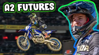 CRAZY RACE AT A2 SUPERCROSS FUTURES First Time Racing In A Stadium [upl. by Sharron390]