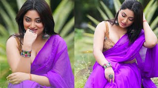 Sidhidata Womens Feat Priti  Purple Georgette Saree  Amazon India  2024 [upl. by Rabjohn]