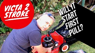 Victa 2 Stroke Mower Hard to Start Lets do a Quick Service Will it start first pull again [upl. by Paske568]