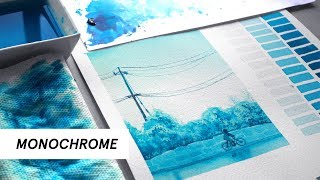 How to Paint with One Color  Monochromatic Studies w Watercolors [upl. by Ais]