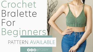 How to Crochet A Bralette For Beginners  Pattern amp Tutorial DIY [upl. by Nyleaj545]