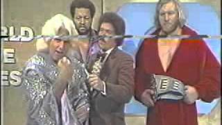 NWA World Wide Wrestling 1979  Ric Flair Ernie Ladd Big John Studd promo [upl. by Eda]