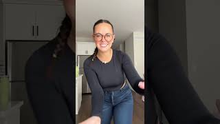 Trying on all my jeans full video on my channel girls shorts relatable [upl. by Nauqel684]