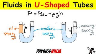 Hydrostatics Two Fluids in UShaped Tube [upl. by Tyrone]