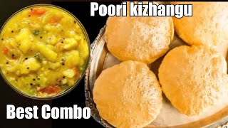 Saravana Bhavan Poori Kizhangu breakfastdinner Combo Poori Masala  Poori Recipe  Best Combo [upl. by Arbrab]