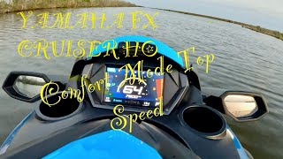 2024 Yamaha FX Cruiser HO 1900 Comfort Mode Top Speed Run yamaha waverunner aquatherapy speed [upl. by Nayb]