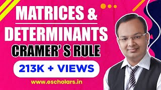 Business Mathematics  Matrices amp Determinants  Part2  Cramers Rule [upl. by Tserof]