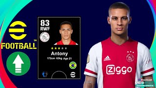 Antony PES2021 Ajax EFootball  FaceStats [upl. by Alemak]