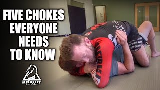 5 Chokes Everyone Needs to Know well Fiveish anyway  JiuJitsu Fundamentals [upl. by Adnamahs]