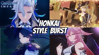 Genshin  All Characters with Honkai Style Burst [upl. by Siegel385]