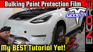 Tesla Model Y Front Bumper Bulk PPF Installation Guide  The Right Way 🔥 [upl. by Tnecillim1]