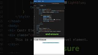 HTML Coding QampA 37 How to center an element horizontally in CSS html css htmlcss shorts [upl. by Millian]