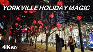 Toronto Yorkville Holiday Magic Lights Walk Dec 2021 [upl. by Christen]