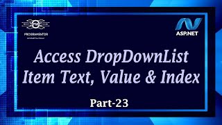 23  How To Access DropDownList item Text Value And Index In ASPNET Web Forms HindiUrdu [upl. by Rekoob]