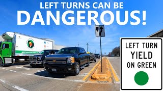 How To Make Safe Left Turns At Intersections Across Oncoming Traffic Dont Have A Wreck Like I Did [upl. by Cross]