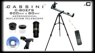 Cassini C80EFS 800mm x 80mm Reflector Telescope [upl. by Horter]