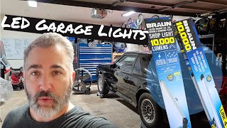 Installing LED Garage Lights  Harbor Freight 10000 Lumen Braun Linkable Shop Lights [upl. by Ardin278]