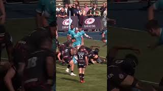 1000 IQ throw from Saracens leads to Riccioni try 🧠 premiershiprugby shorts [upl. by Arocahs]