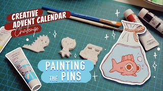 MAKING PINS with AIR DRY CLAY PART 2  DIY art project ★ CREATIVE ADVENT CALENDAR EP624 [upl. by Hilten867]