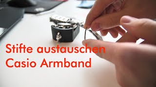 Reparatur Casio Armband verbogener Stift  Federsteg [upl. by Colon871]