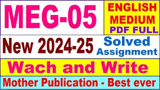 MEG 05 solved assignment 202425  meg 05 solved assignment 2025  meg5 202425 [upl. by Namwob319]