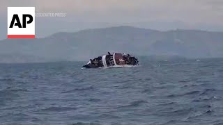 Video shows moment boat sinks in eastern Congo killing at least 78 [upl. by Rheba761]