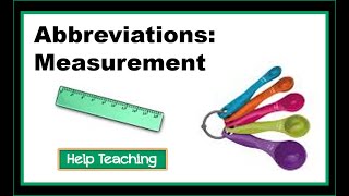 Abbreviations Measurement  English Lesson [upl. by Masterson]