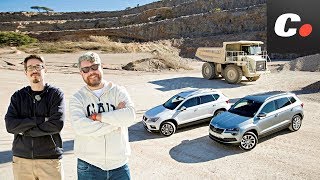 Skoda Karoq vs Seat Ateca SUV  Comparativa  Prueba  Test  Review en español  cochesnet [upl. by Eimmac]