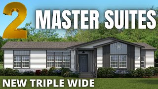 LARGE triple wide with 2 MASTER SUITES Never seen a house like this Mobile Home Tour [upl. by Kotz]