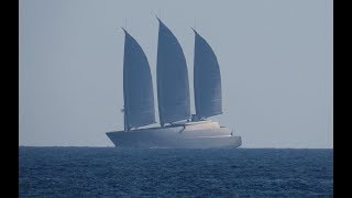 Sailing Yacht A with her sails set [upl. by Cornelie]