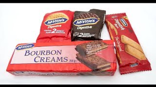 McVities MEGA UNWRAPPING BOURBON DIGESTIVES BAR SNACK UNBOXING [upl. by Yerga]