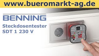 Benning Steckdosentester SDT 1 230 V mit PE und FITest CAT II 300V [upl. by Pollard239]