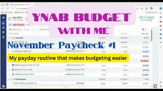 YNAB BUDGET  NOV 2023  EASIEST WAY TO ASSIGN amp BUDGET MONEY [upl. by Beale]