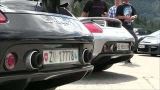 Porsche Carrera GT Straight Pipes Burnout and Revving [upl. by Nahte]